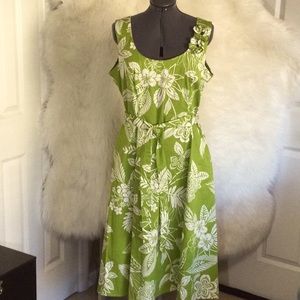 Amanda  Lane tropical fit and flare dress